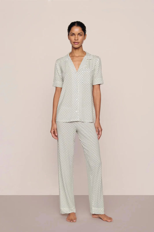 Gisele Printed Short Slv/Pant Set - Tide Dot