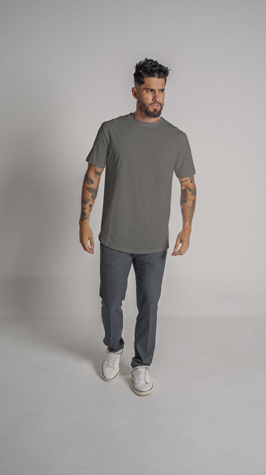 Loft Drop Cut S/S Tee - Dk Taupe