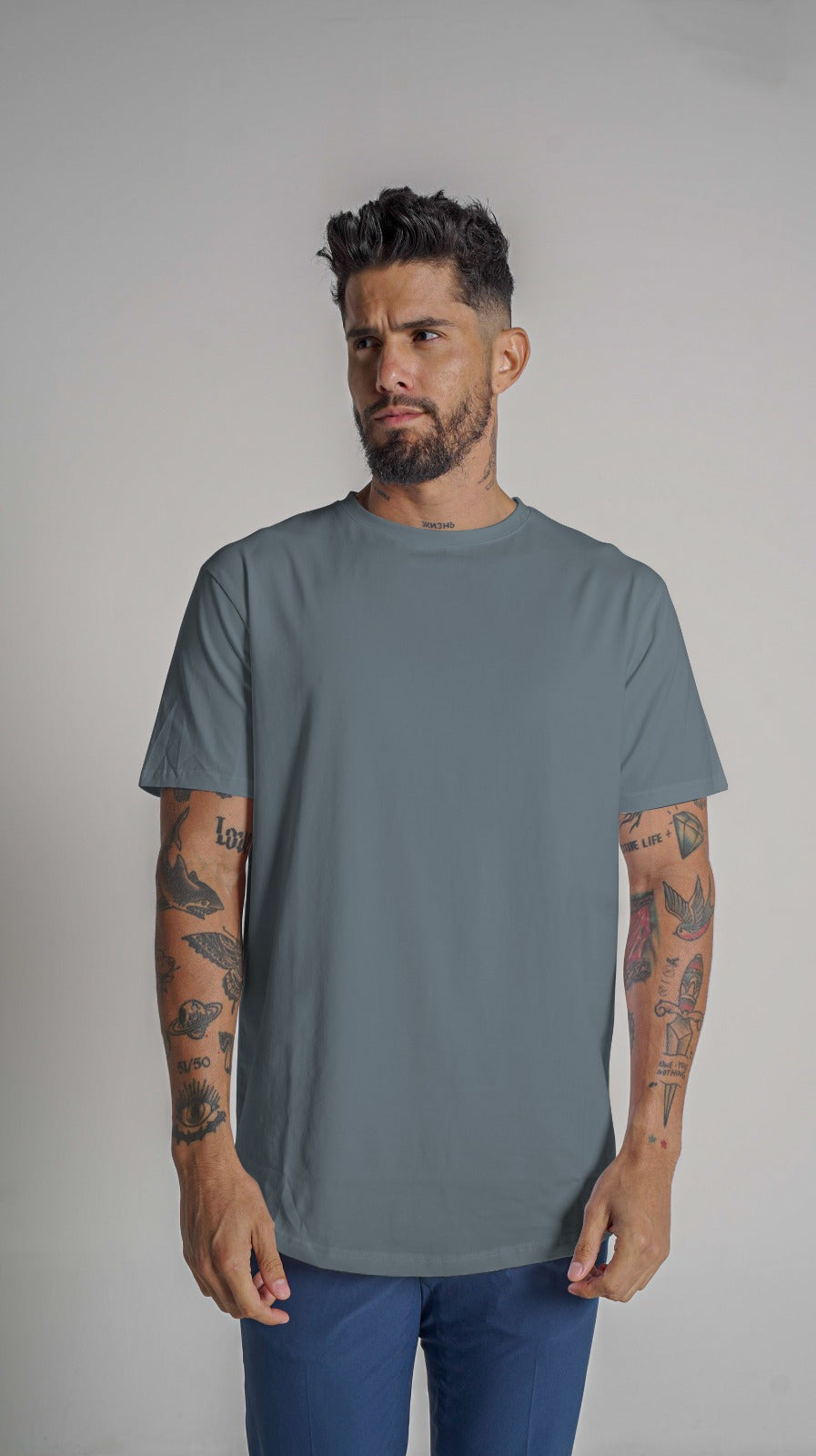 Loft Drop Cut Tee - Sky Blue