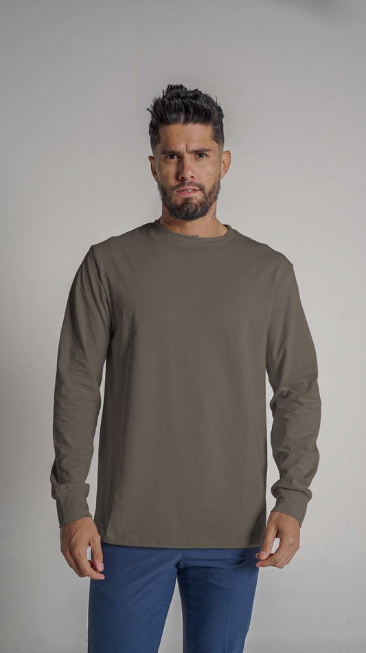 Halo Basic L/S Tee - Dark Taupe