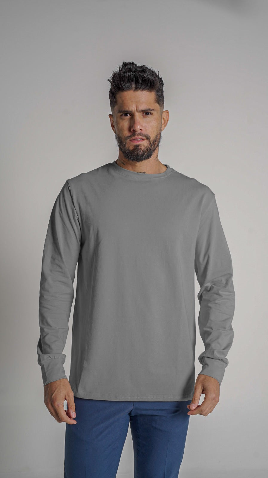 Halo Basic L/S Tee - Lt Grey