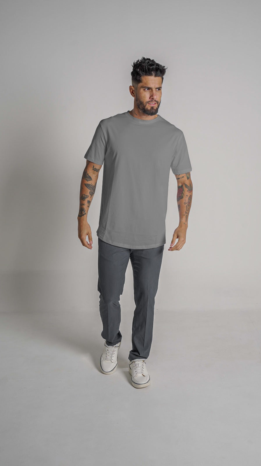 Loft Drop Cut S/S Tee - Light Grey