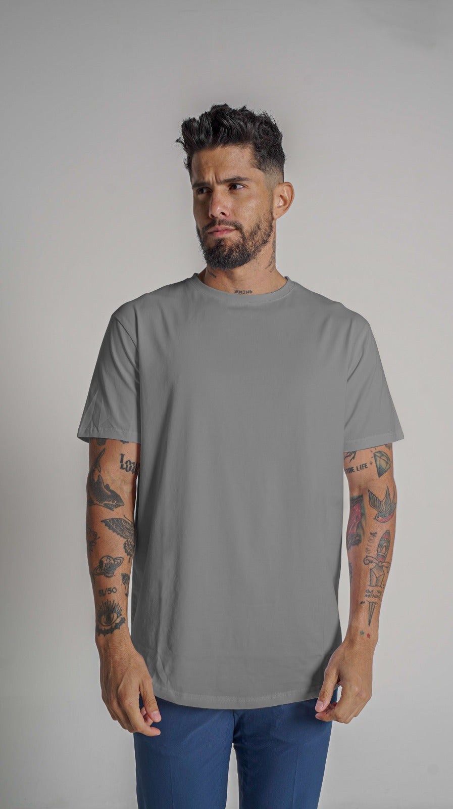 Loft Drop Cut S/S Tee - Light Grey