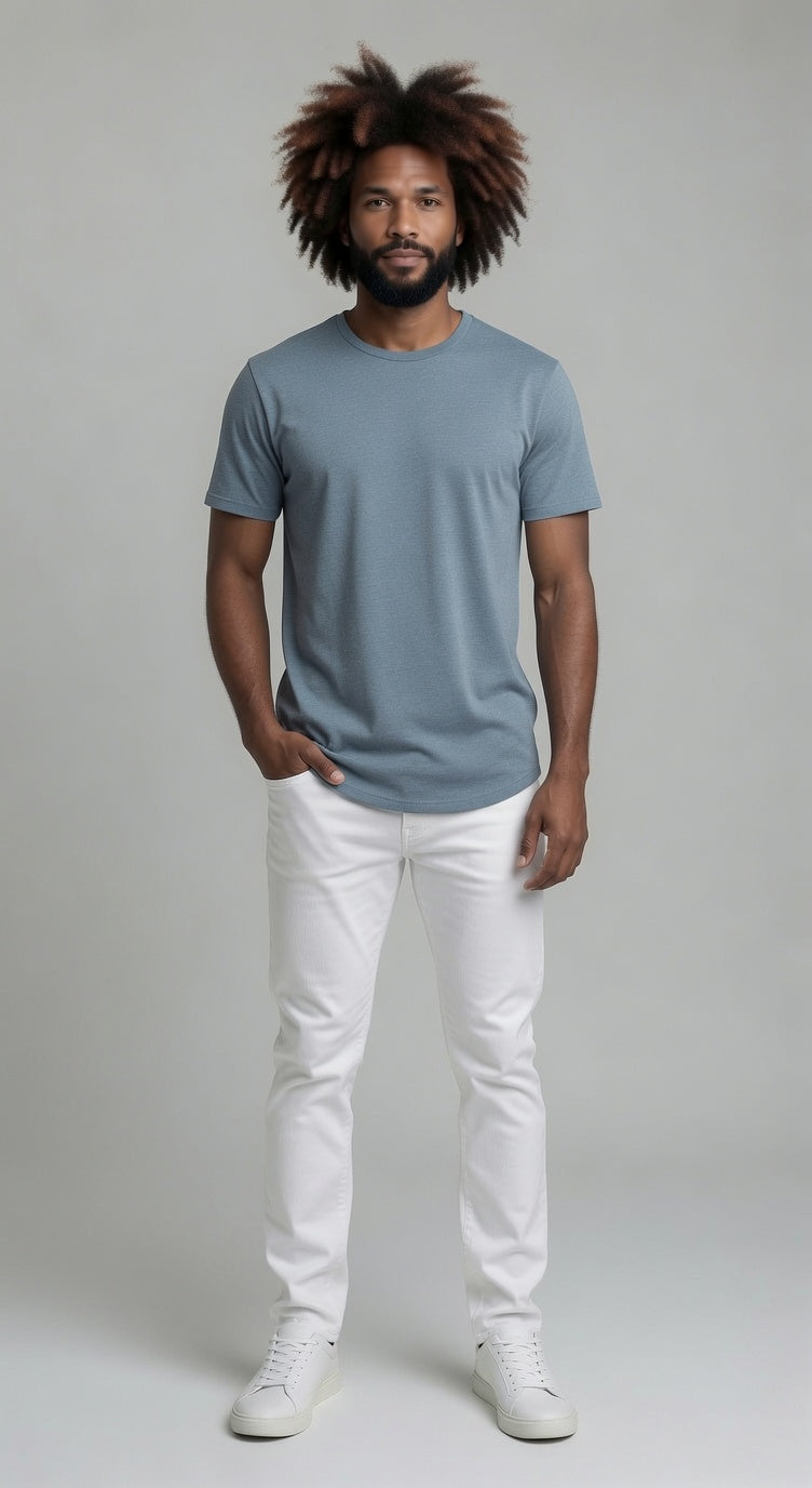 Loft Drop Cut Tee - Sky Blue