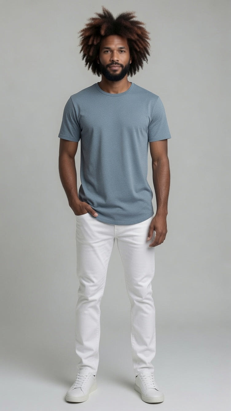 Loft Drop Cut Tee - Sky Blue