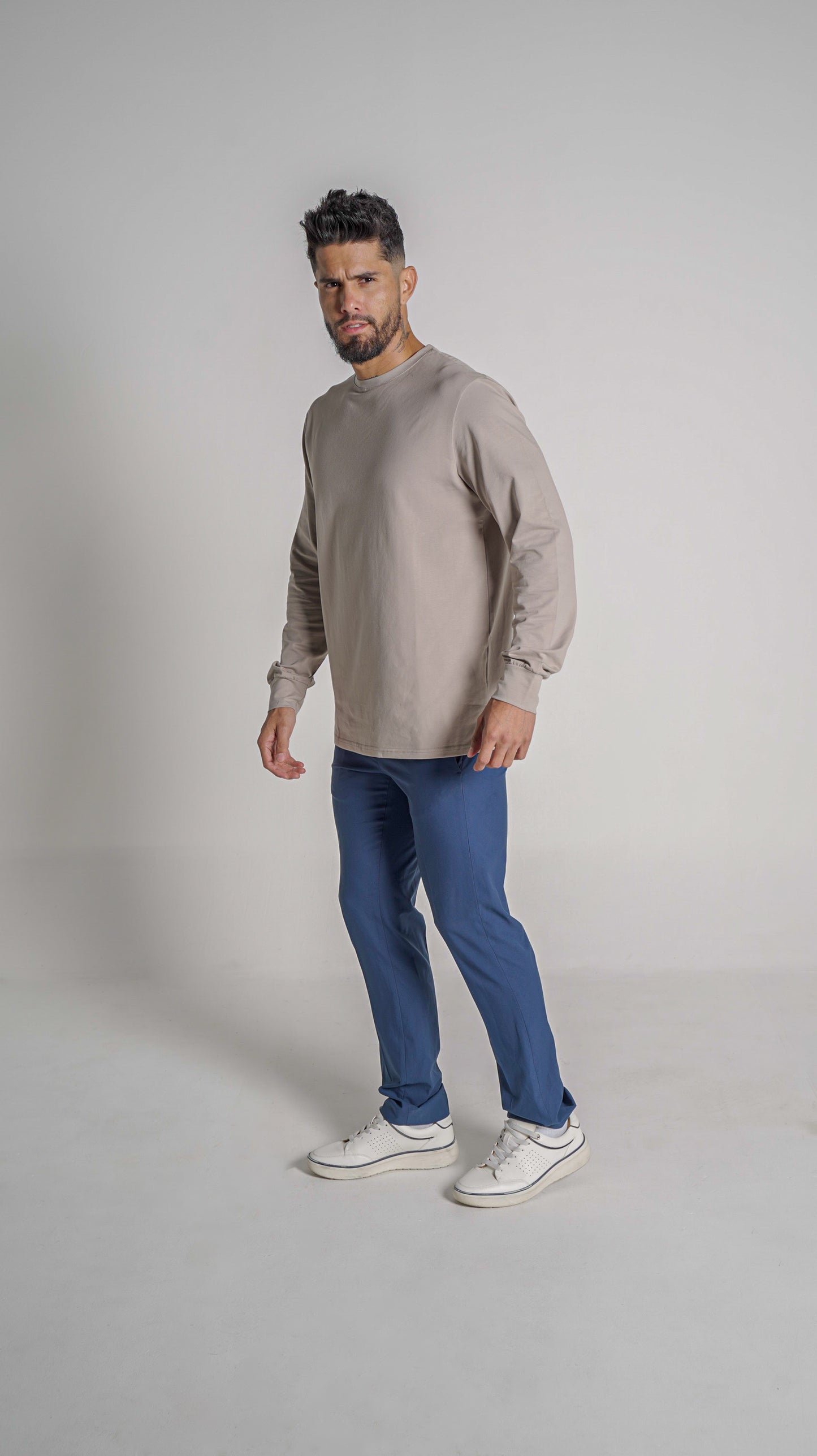 Halo Basic Tee L/S - Taupe