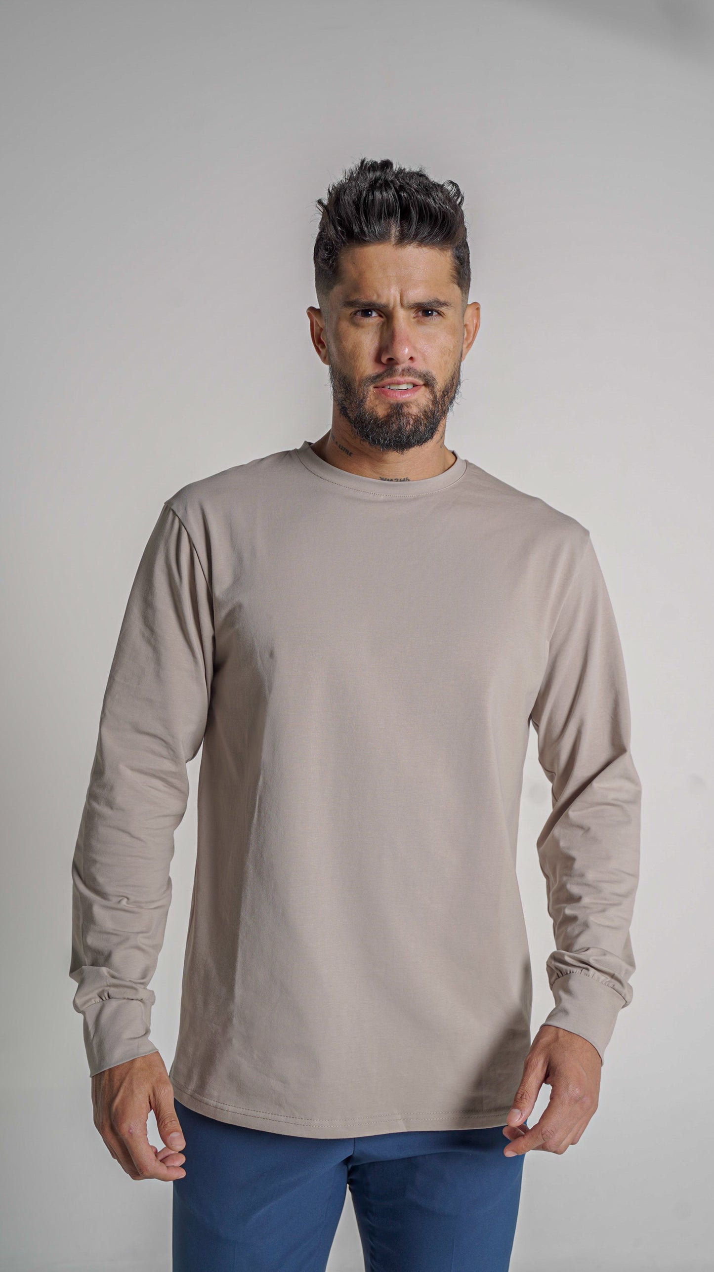 Halo Basic Tee L/S - Taupe