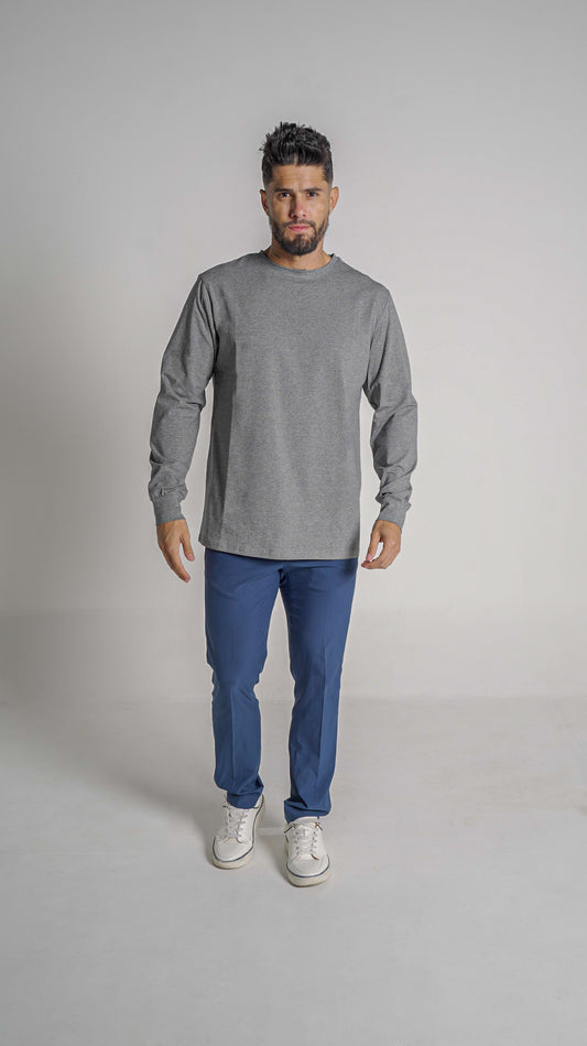 Halo Basic Tee L/S - Dk Grey