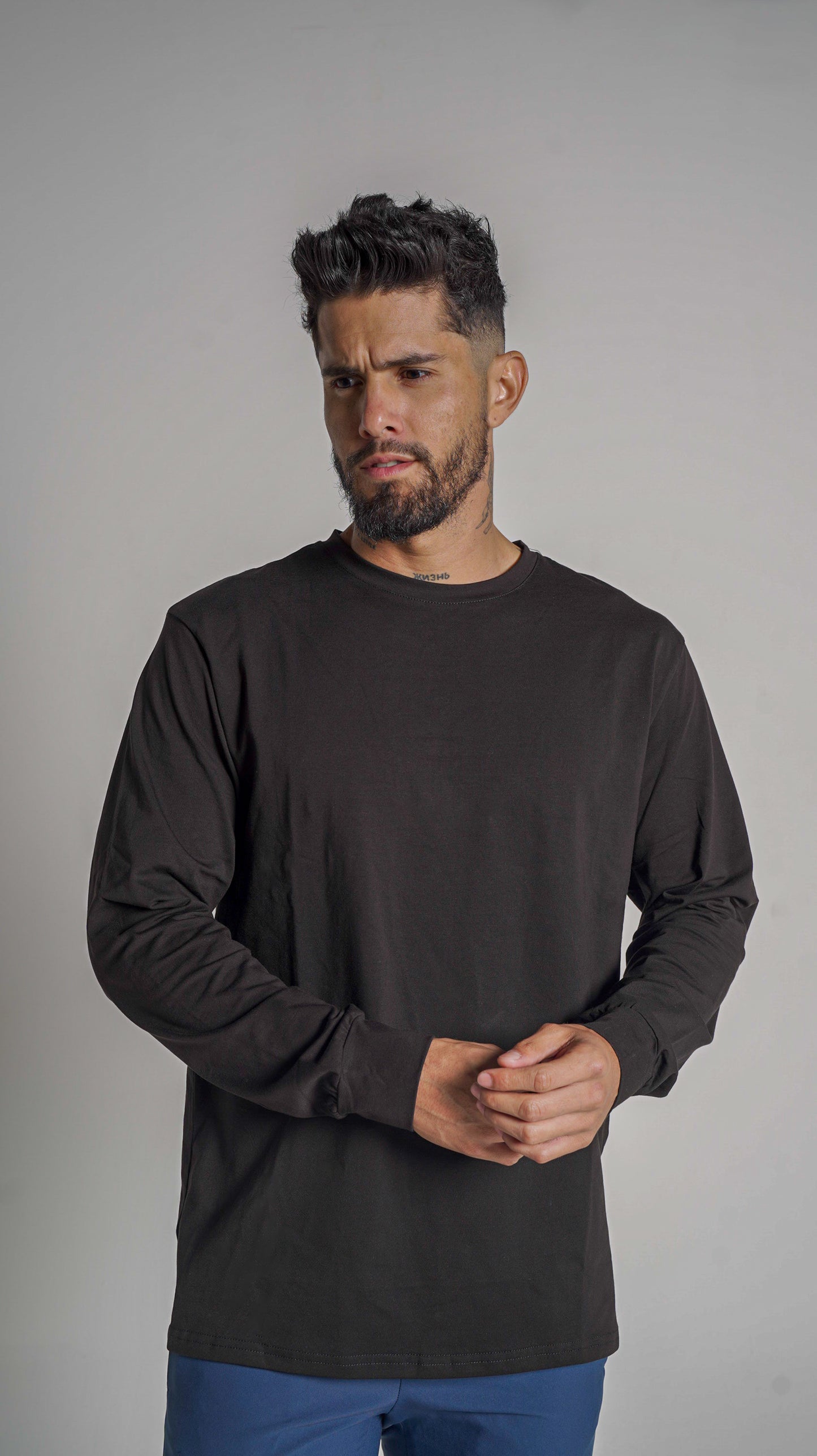 Halo Basic Tee L/S - Black