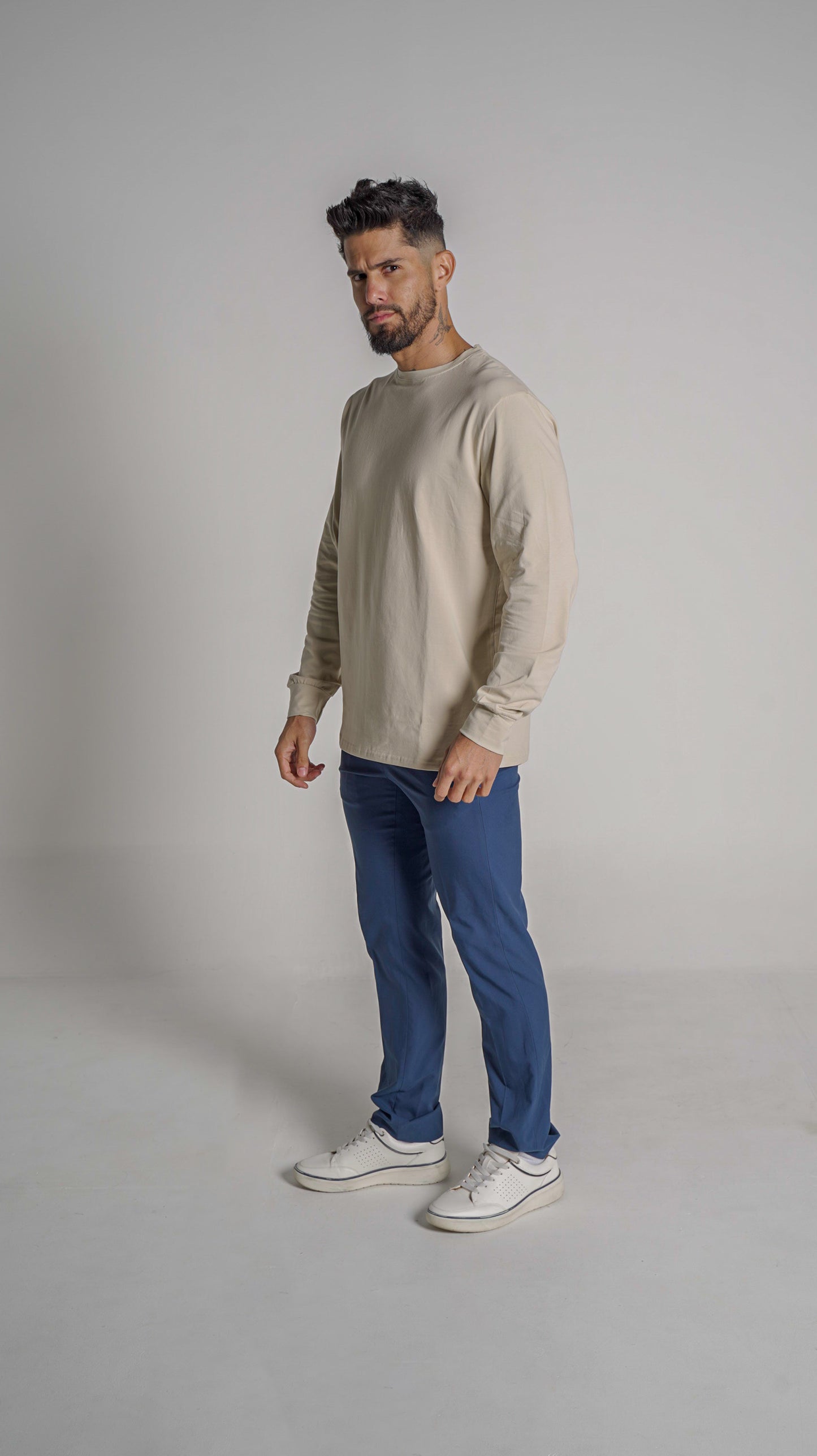 Halo Basic Tee L/S - Cream