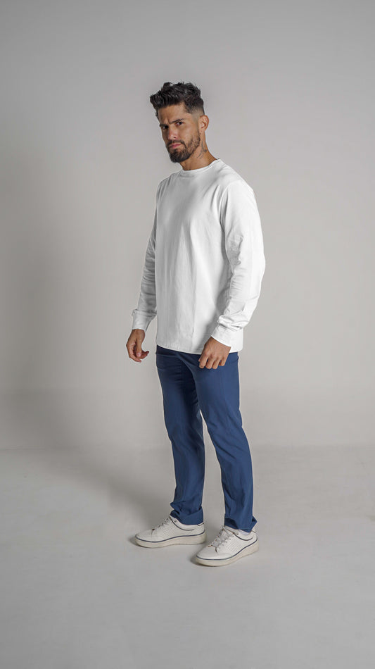 Halo Basic Tee L/S - White