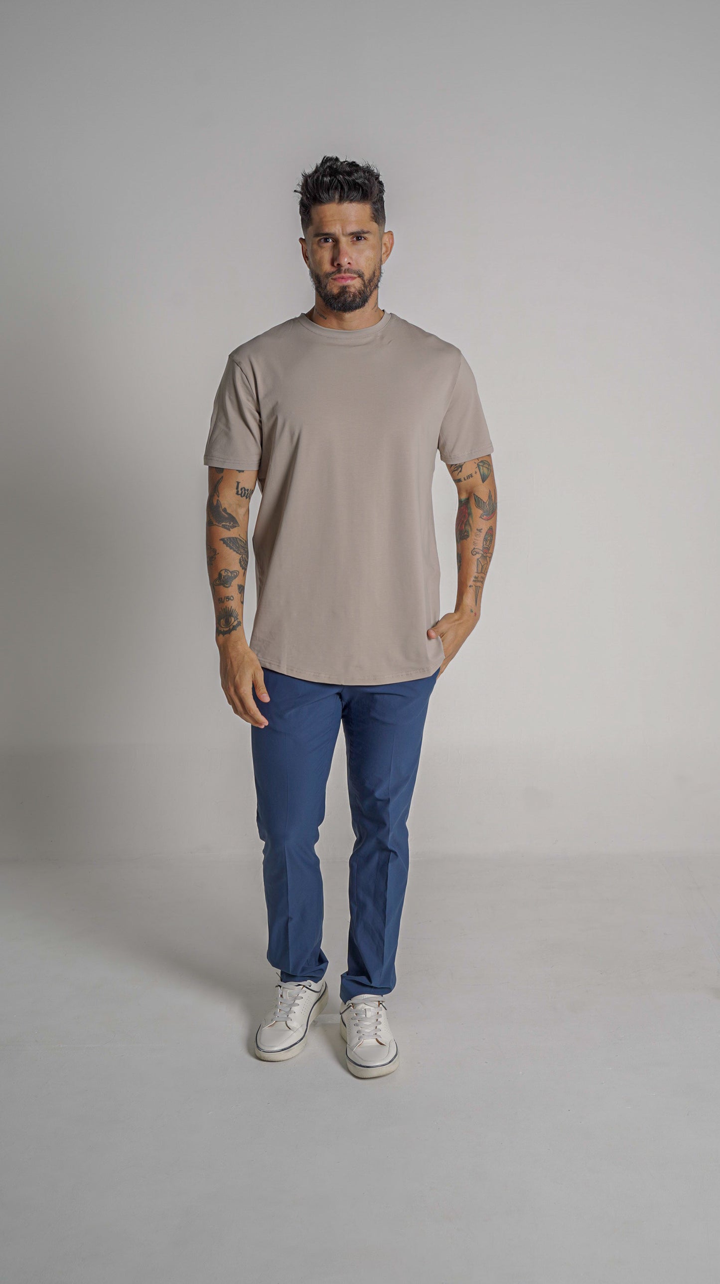 Loft Drop Cut Tee S/S - Taupe