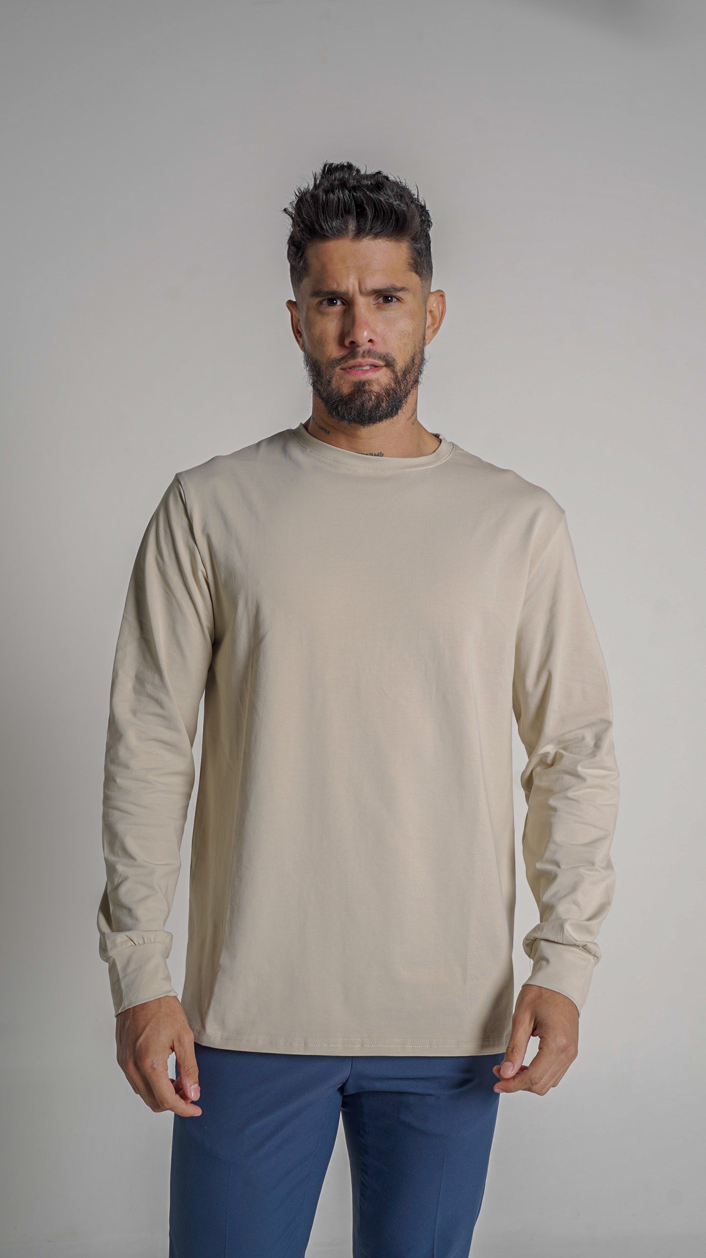 Halo Basic Tee L/S - Cream