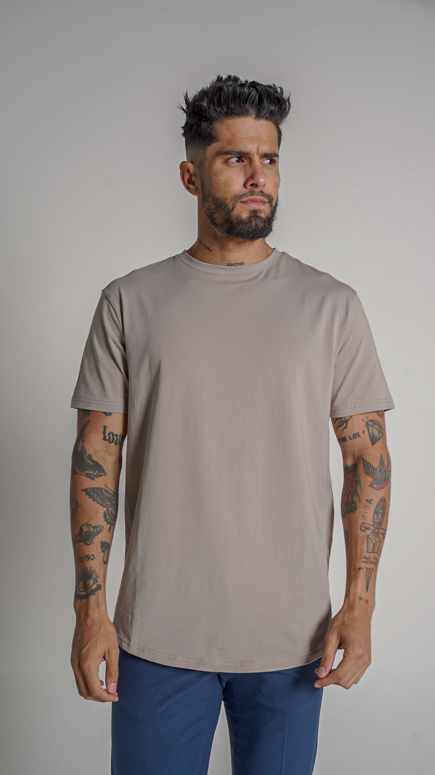 Loft Drop Cut Tee S/S - Taupe