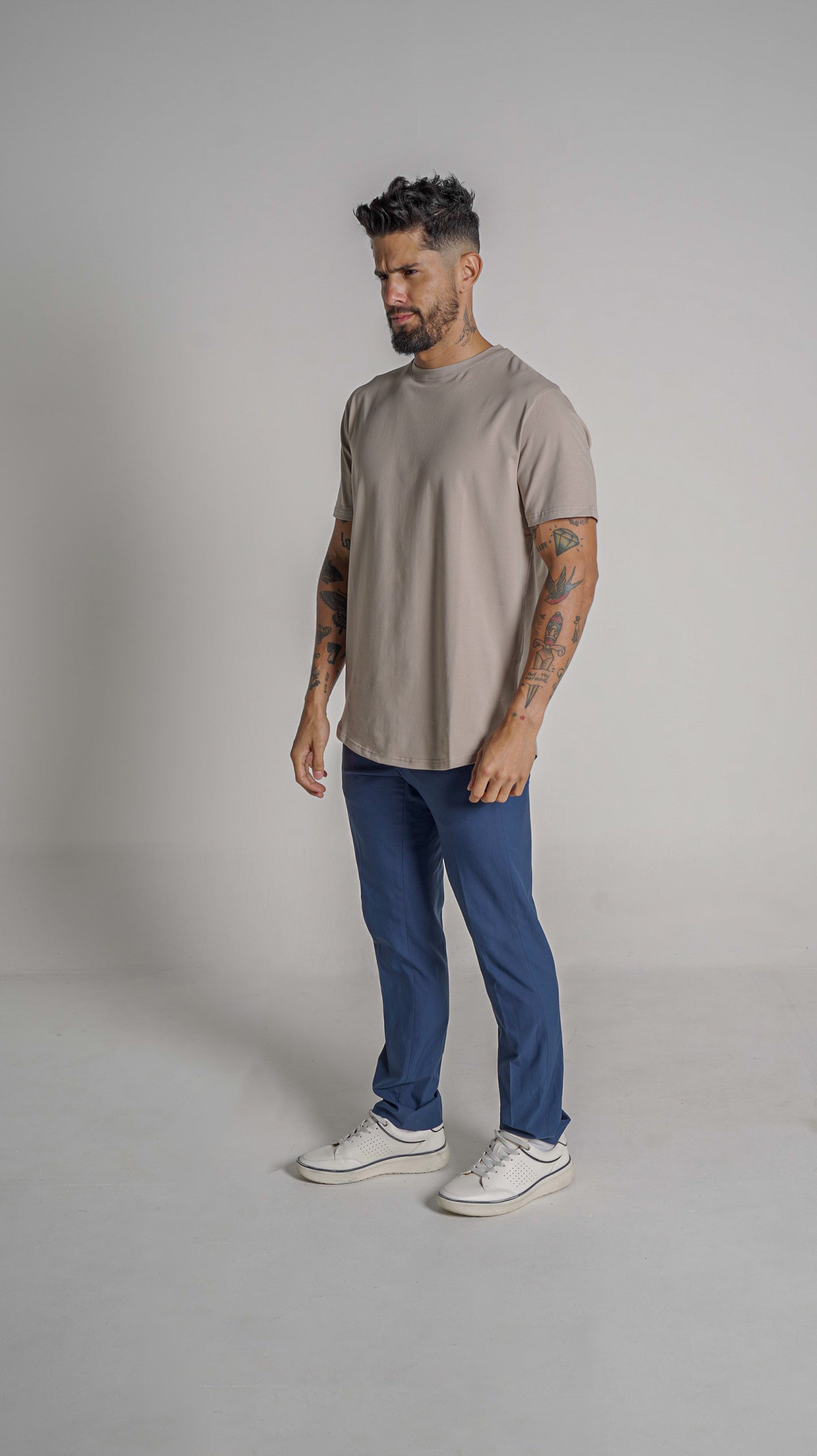 Loft Drop Cut Tee S/S - Taupe