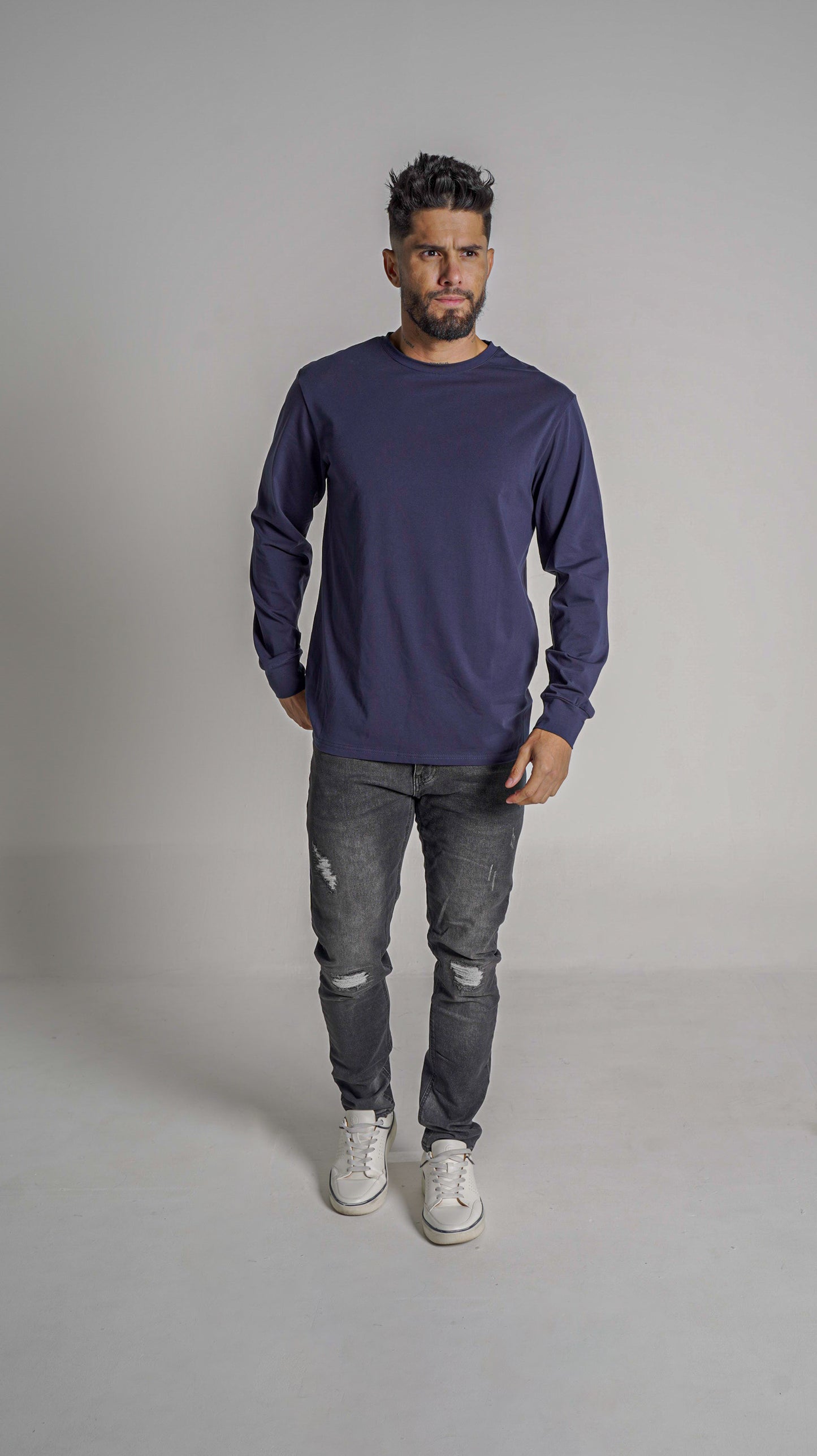 Halo Basic Tee L/S - Navy