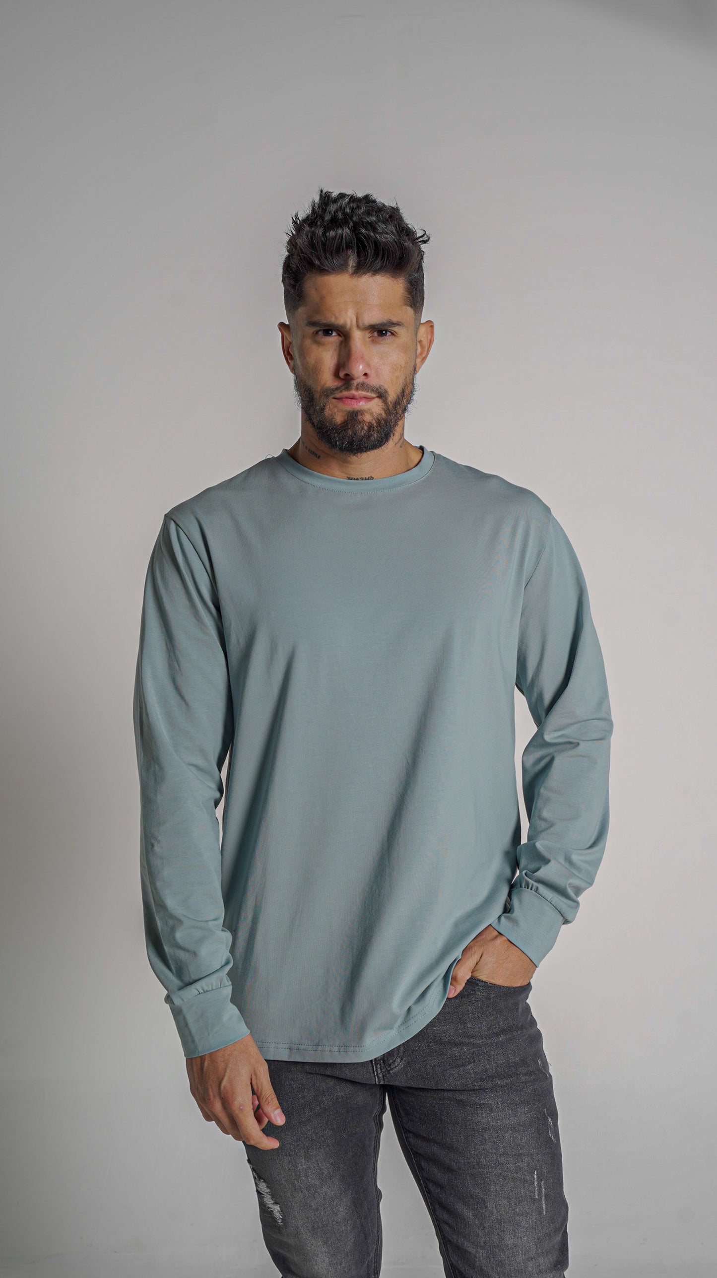 Halo Basic Tee L/S - Sky Blue