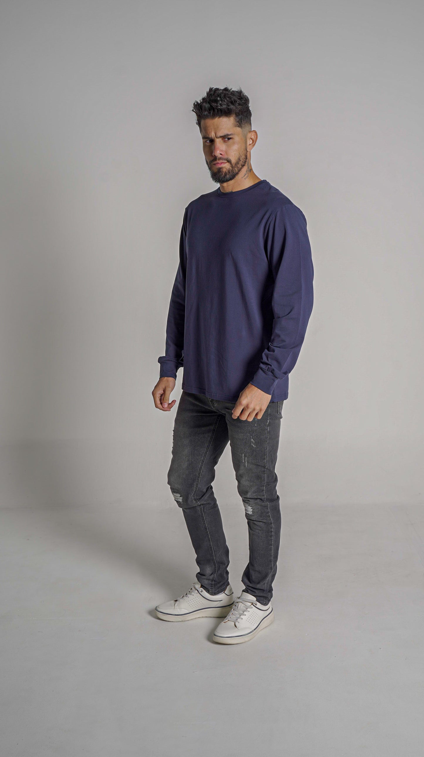 Halo Basic Tee L/S - Navy