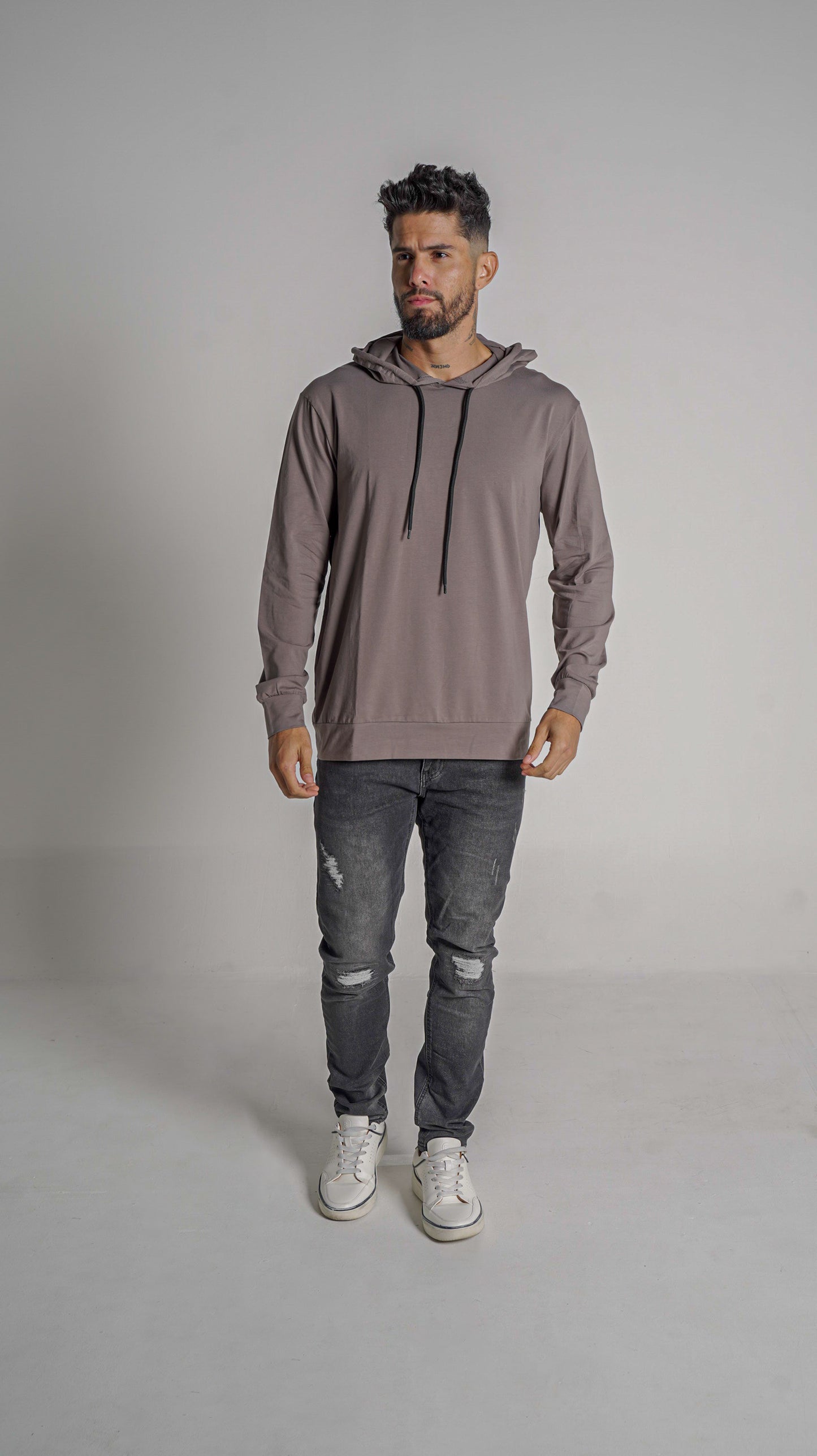 Base Hoodie L/S - Taupe