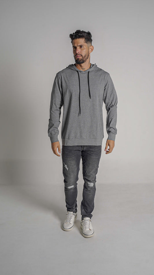 Base Hoodie L/S - Dk Grey