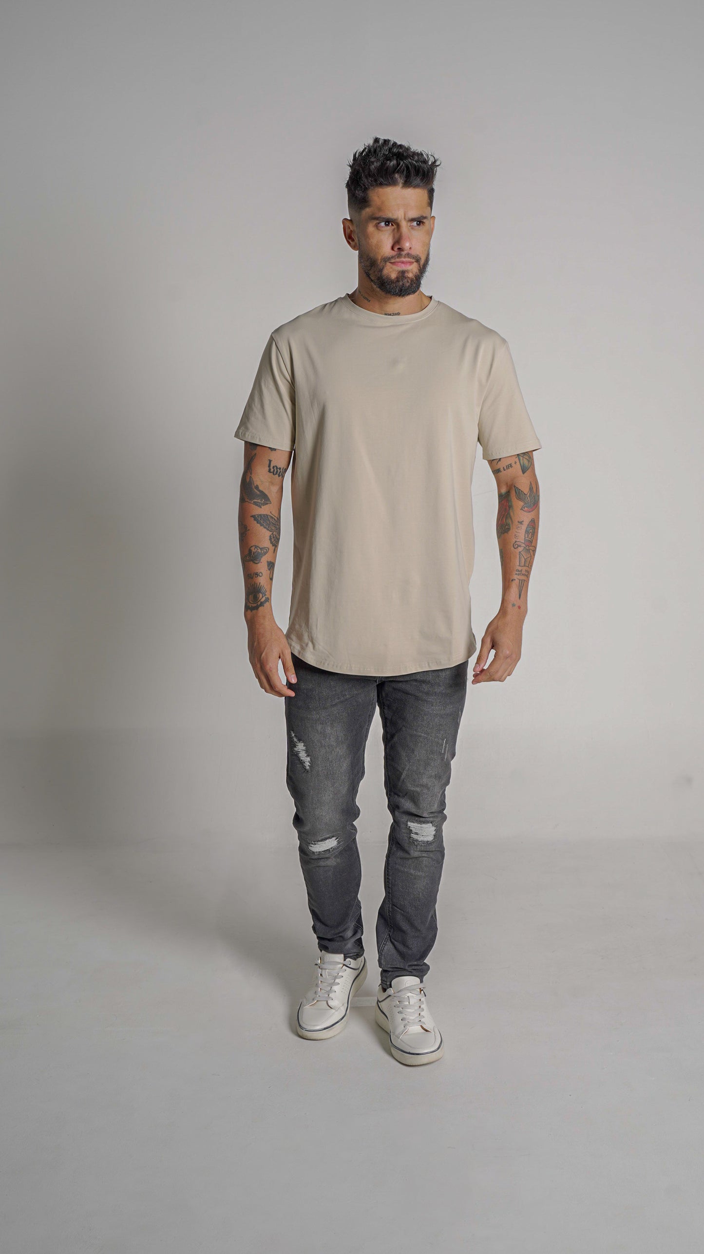 Loft Drop Cut Tee S/S - Cream