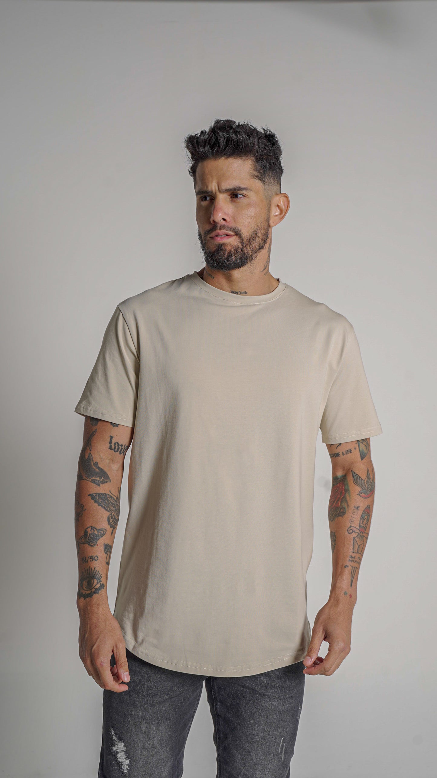 Loft Drop Cut Tee S/S - Cream