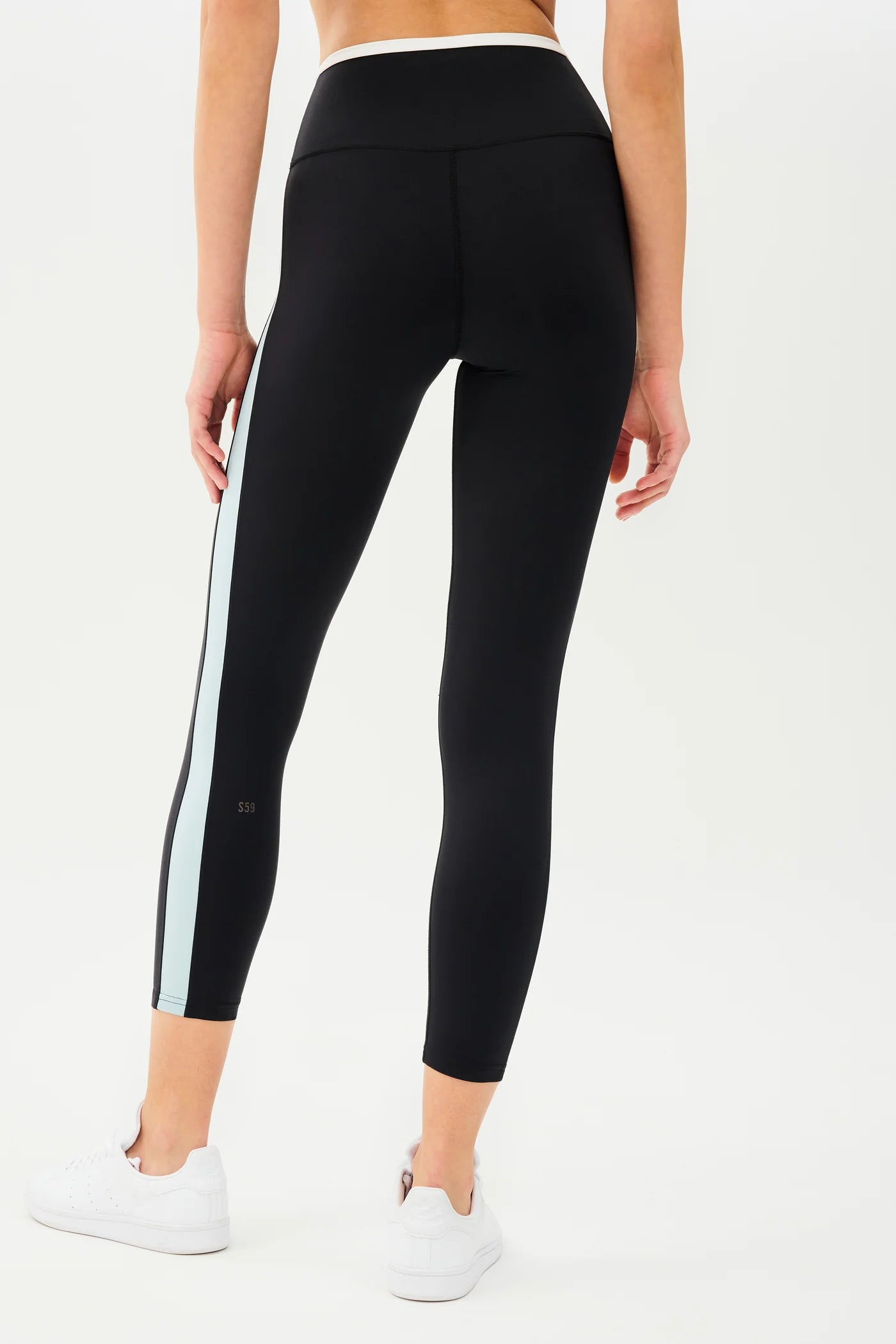 7/8 HW Rigor Legging - Black/Teal