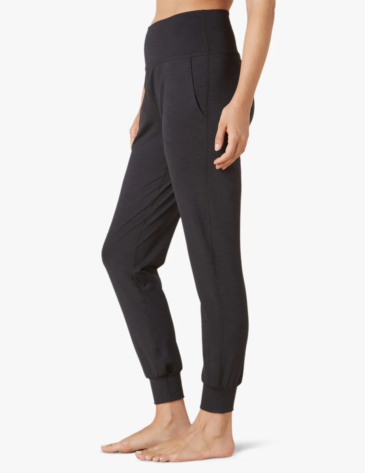 Rib Midi Jogger - Black