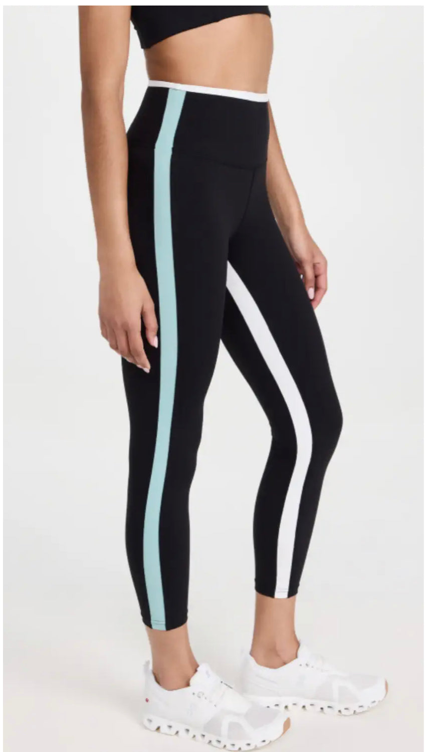 7/8 HW Rigor Legging - Black/Teal