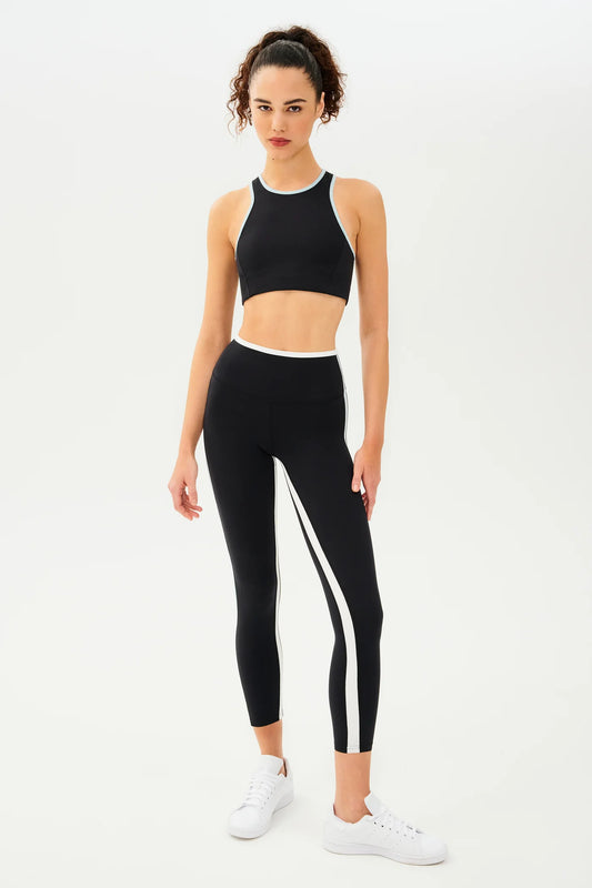 7/8 HW Rigor Legging - Black/Teal