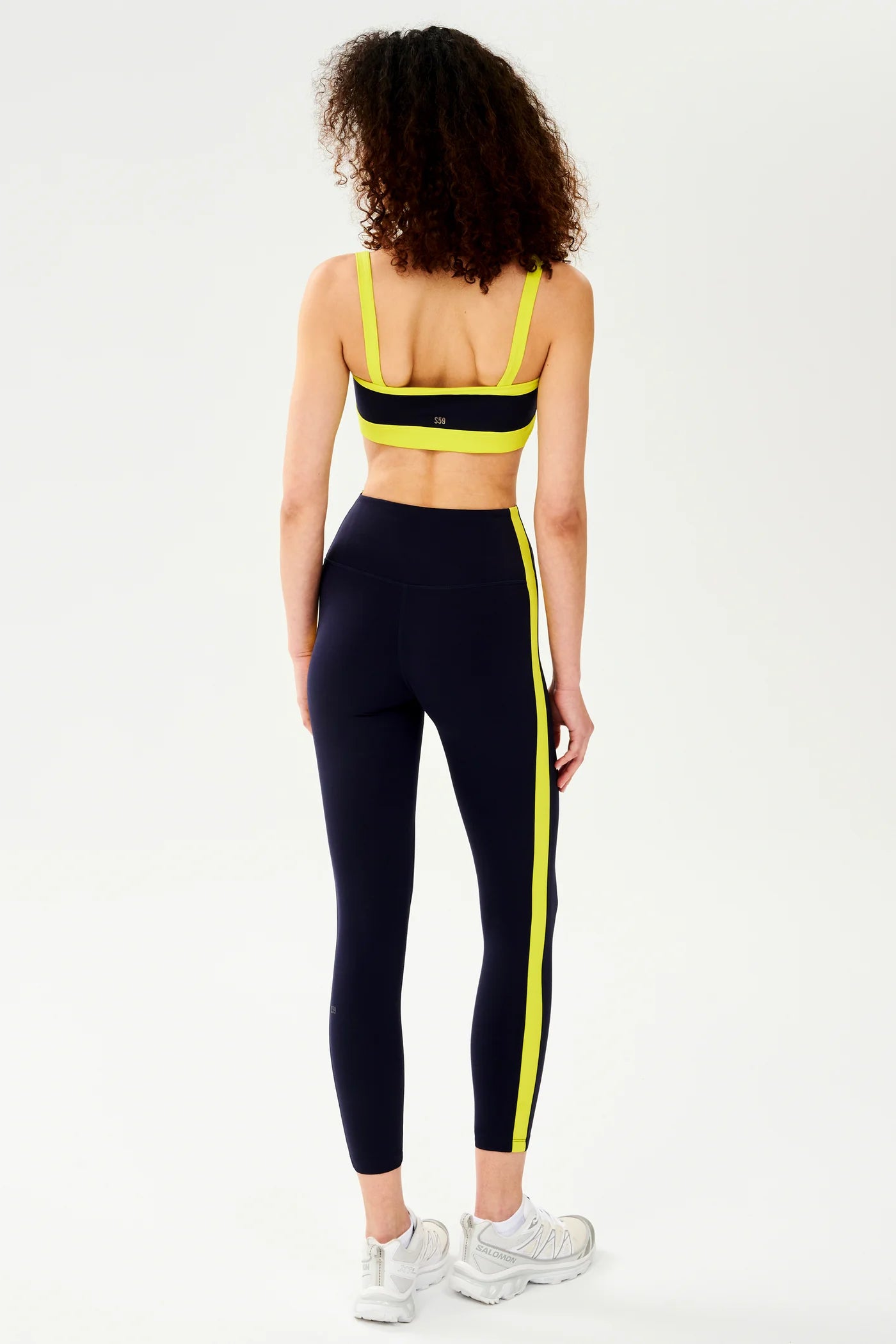 Clare HW 7/8 Rigor Legging - Indigo/Chartreuse