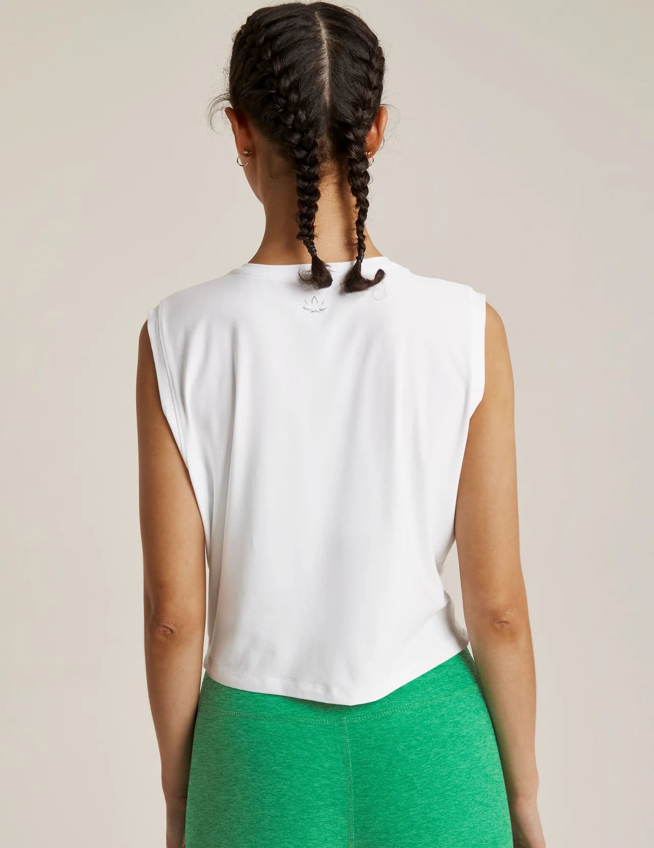 High Tied Cropped Tank - White