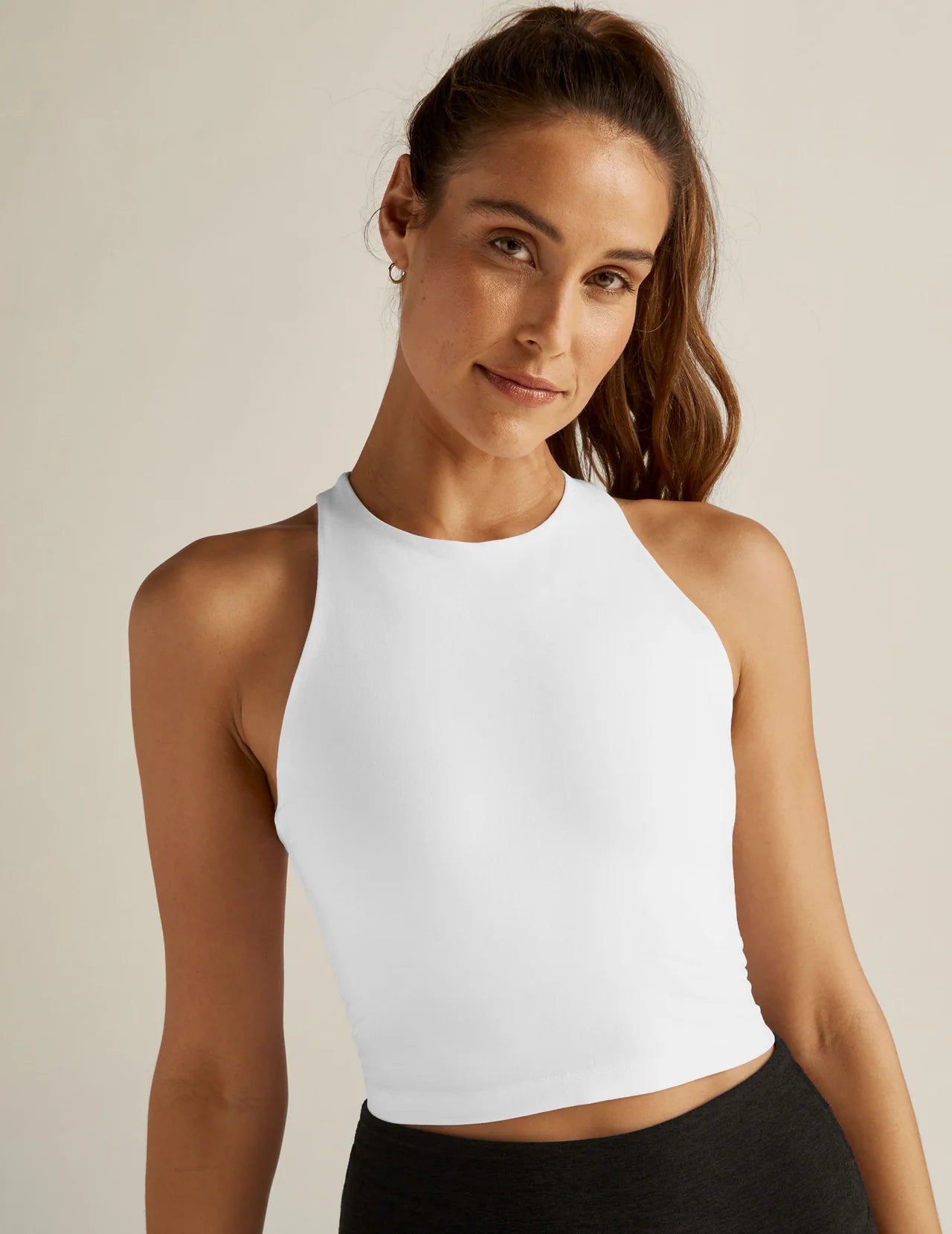 Refocus Cropped Tank - White