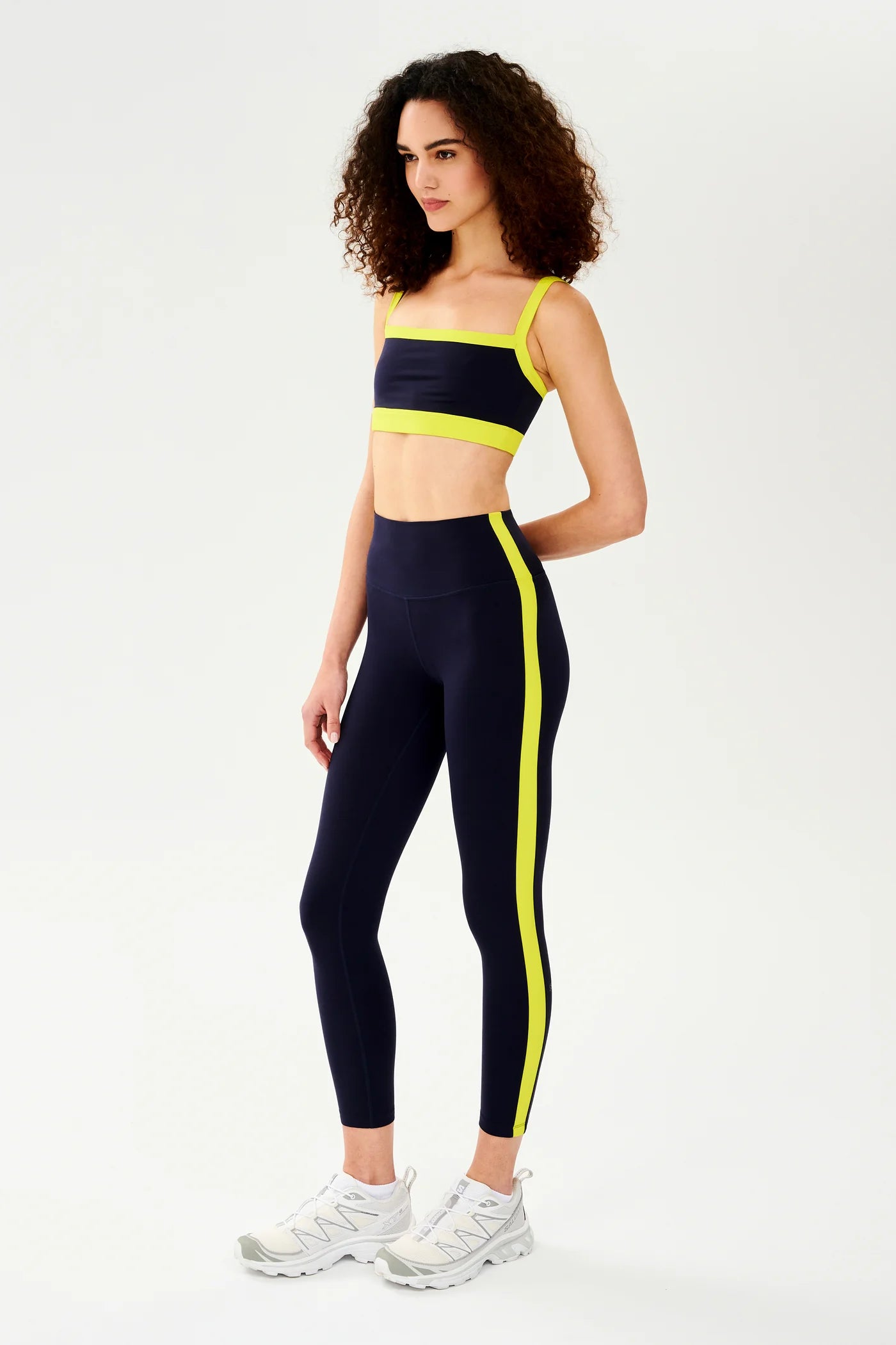 Clare HW 7/8 Rigor Legging - Indigo/Chartreuse