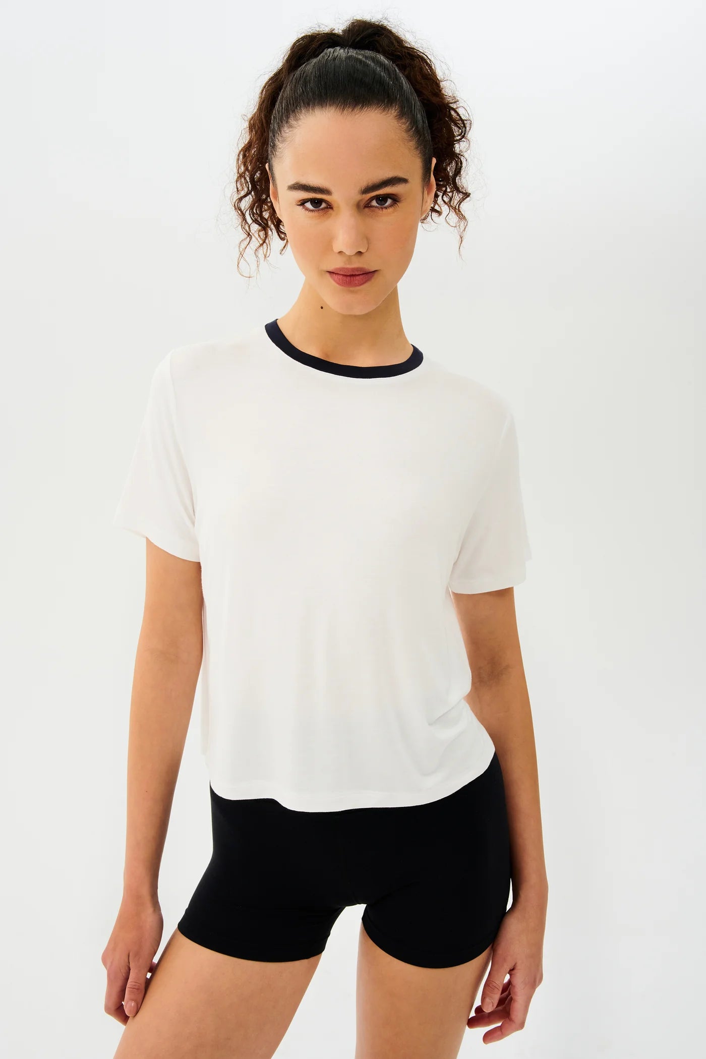 Djuna Jersey Tee - White/Indigo