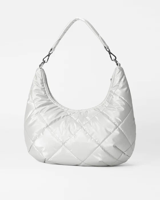 Quilted Bowery Shoulder Bag - Oyster Metallic