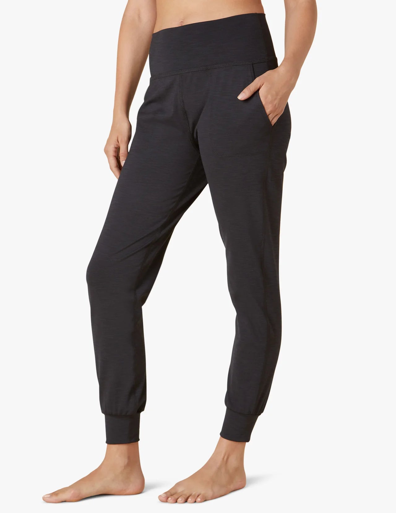 Rib Midi Jogger - Black