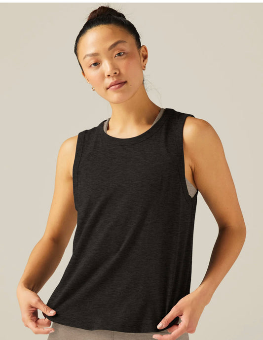 Signature Curved Hem Tank - Black