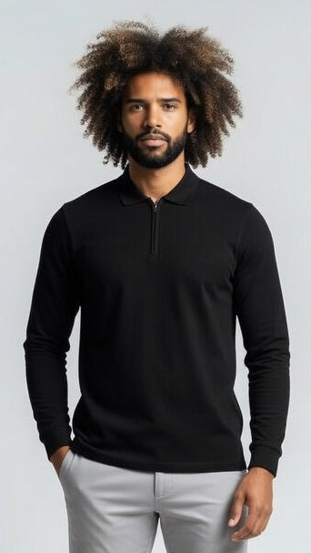 Thrive APEX L/S Polo - Black