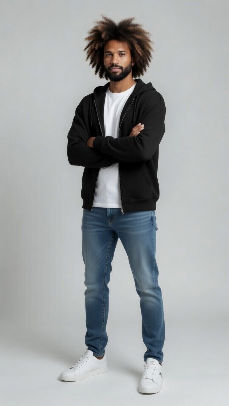 Horizon ZipUp Hoodie - Black