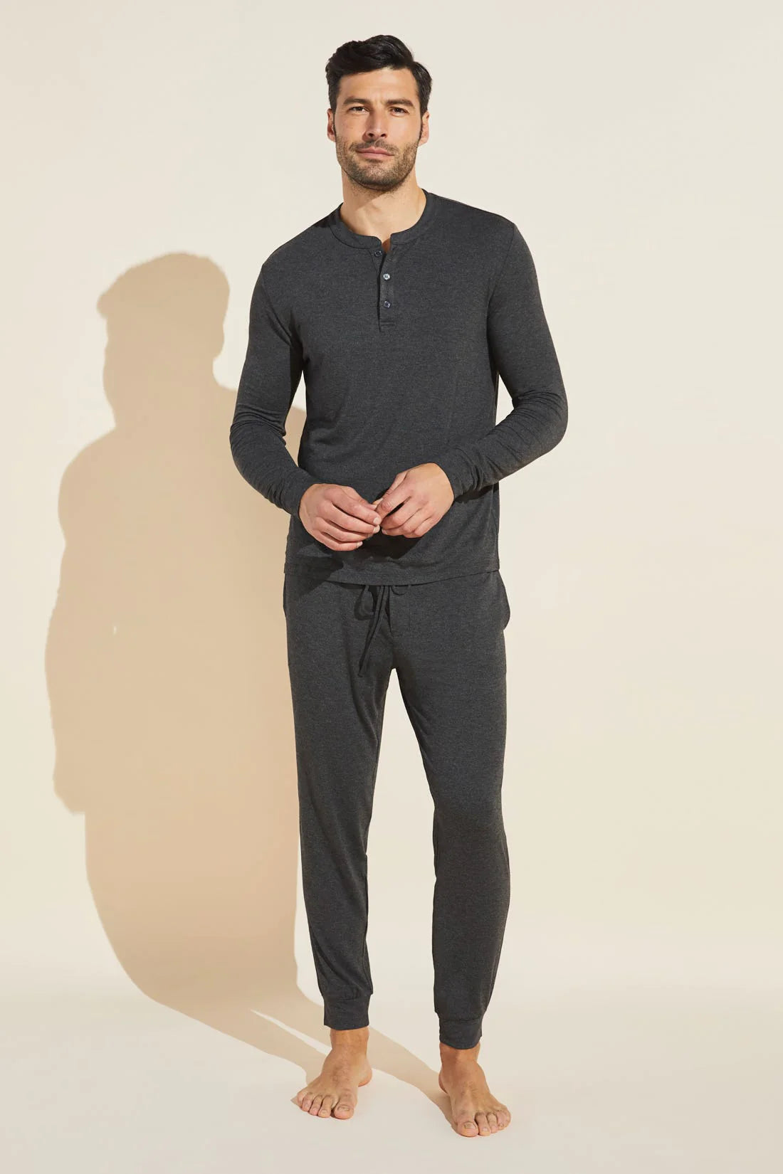 Henry Men’s Long PJ Set - Charcoal