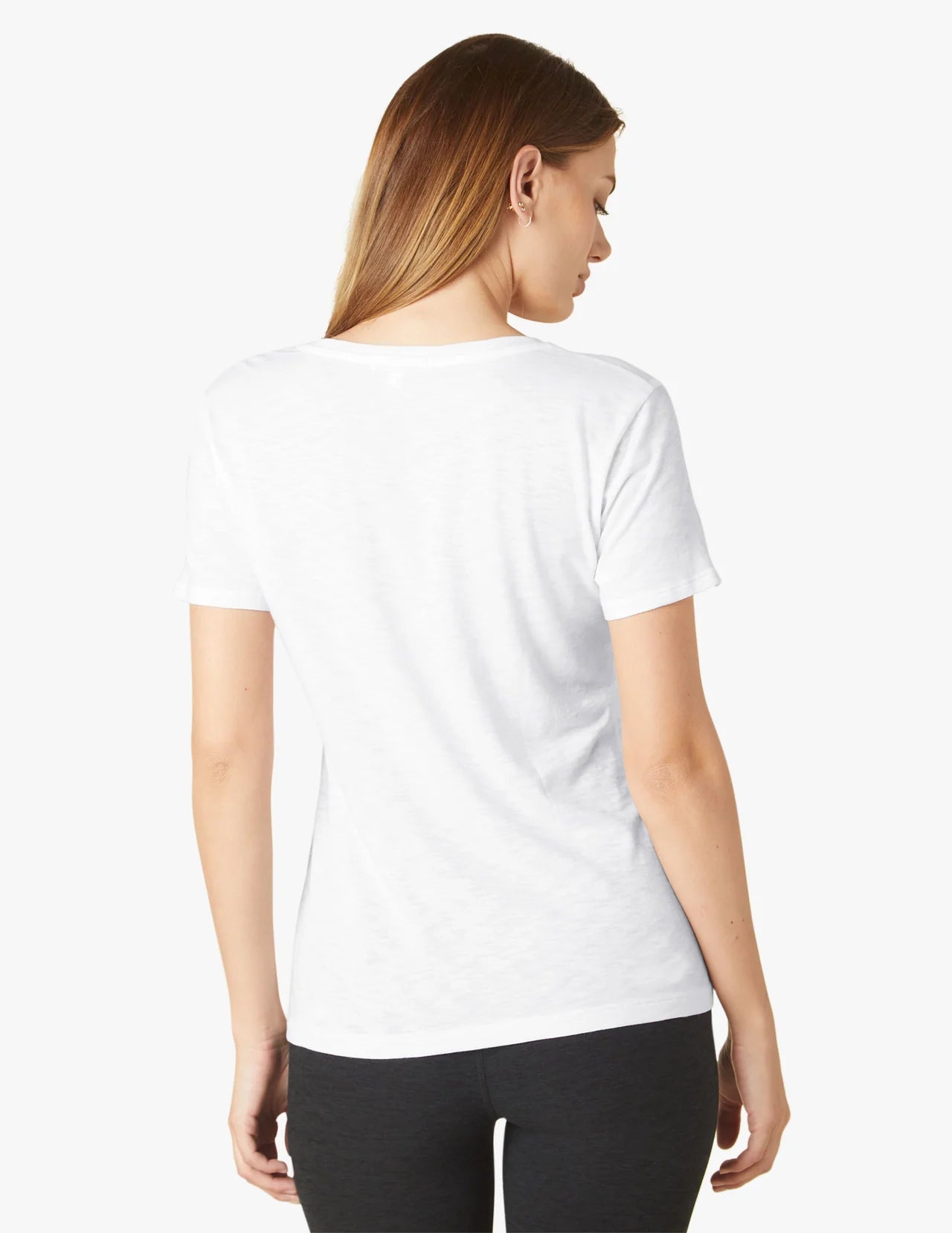 Signature V Neck Tee - White