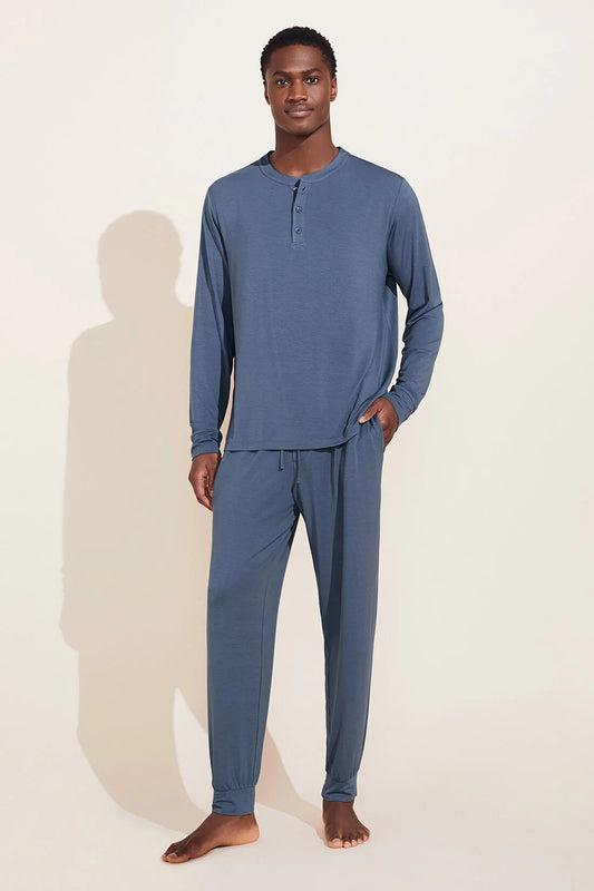 Henry Men’s Long PJ Set - Coastal Blue