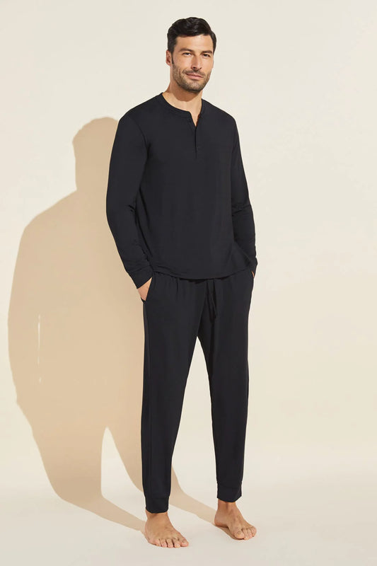 Henry Men’s Long PJ Set - Black